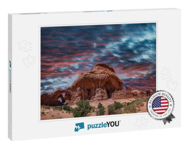 Rock Formations At Arches National Park, Utah. Canyon Pan... Jigsaw Puzzle