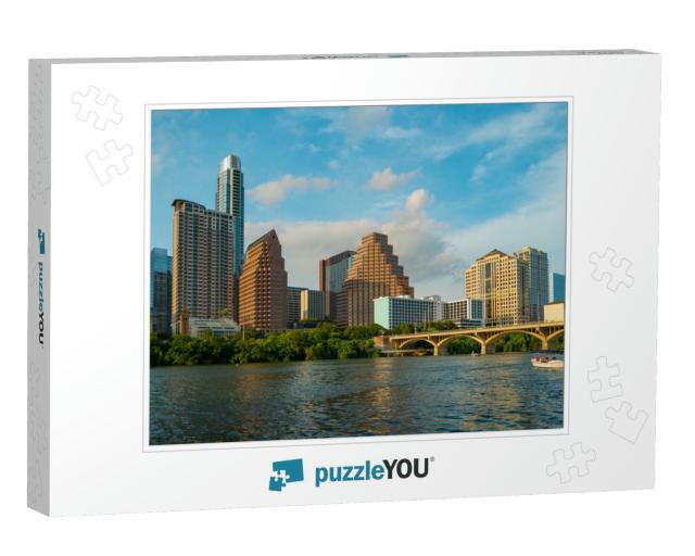 Austin, Texas, USA Downtown Skyline Over the Colorado Rive... Jigsaw Puzzle
