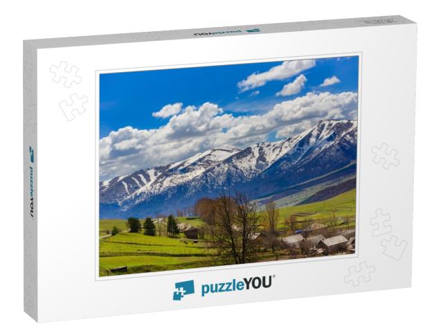 Lermontovo Village & Beautiful Mountain Landscape, Armeni... Jigsaw Puzzle