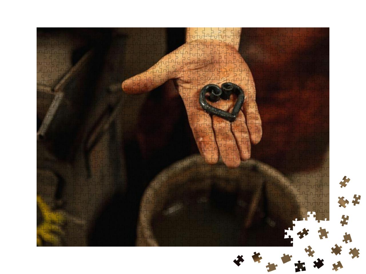 Metal Heart. Power & Beauty of Metal. Close-Up Blacksmith... Jigsaw Puzzle with 1000 pieces