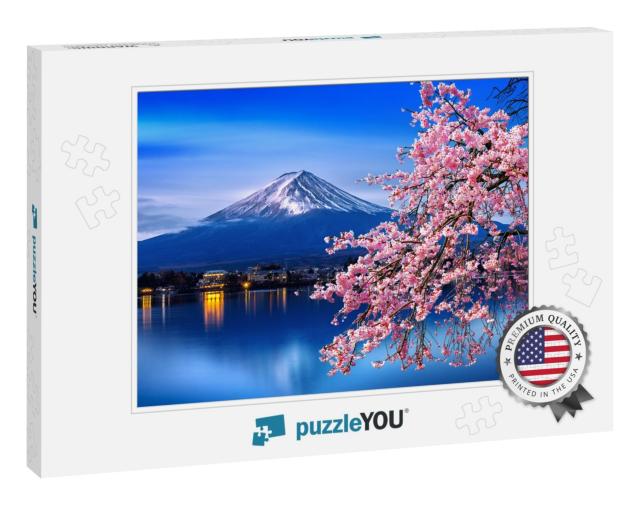 Fuji Mountain & Cherry Blossoms in Spring, Japan... Jigsaw Puzzle