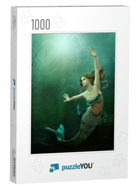3D Computer Graphics of a Mermaid... Jigsaw Puzzle with 1000 pieces