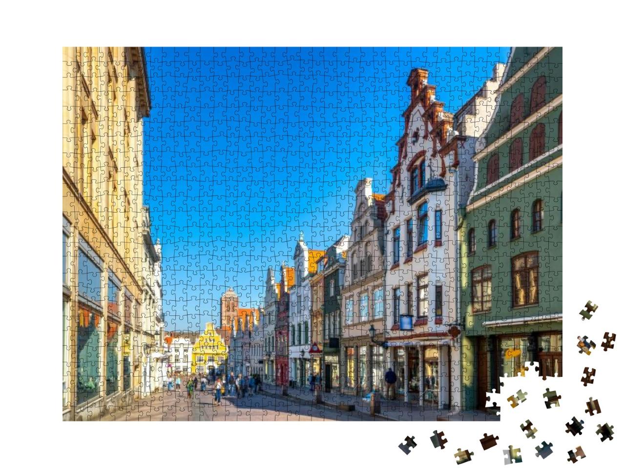 Market & Town Hall in Wismar, Germany... Jigsaw Puzzle with 1000 pieces