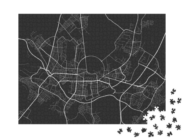 Urban City Map of Karlsruhe. Vector Illustration, Karlsru... Jigsaw Puzzle with 1000 pieces