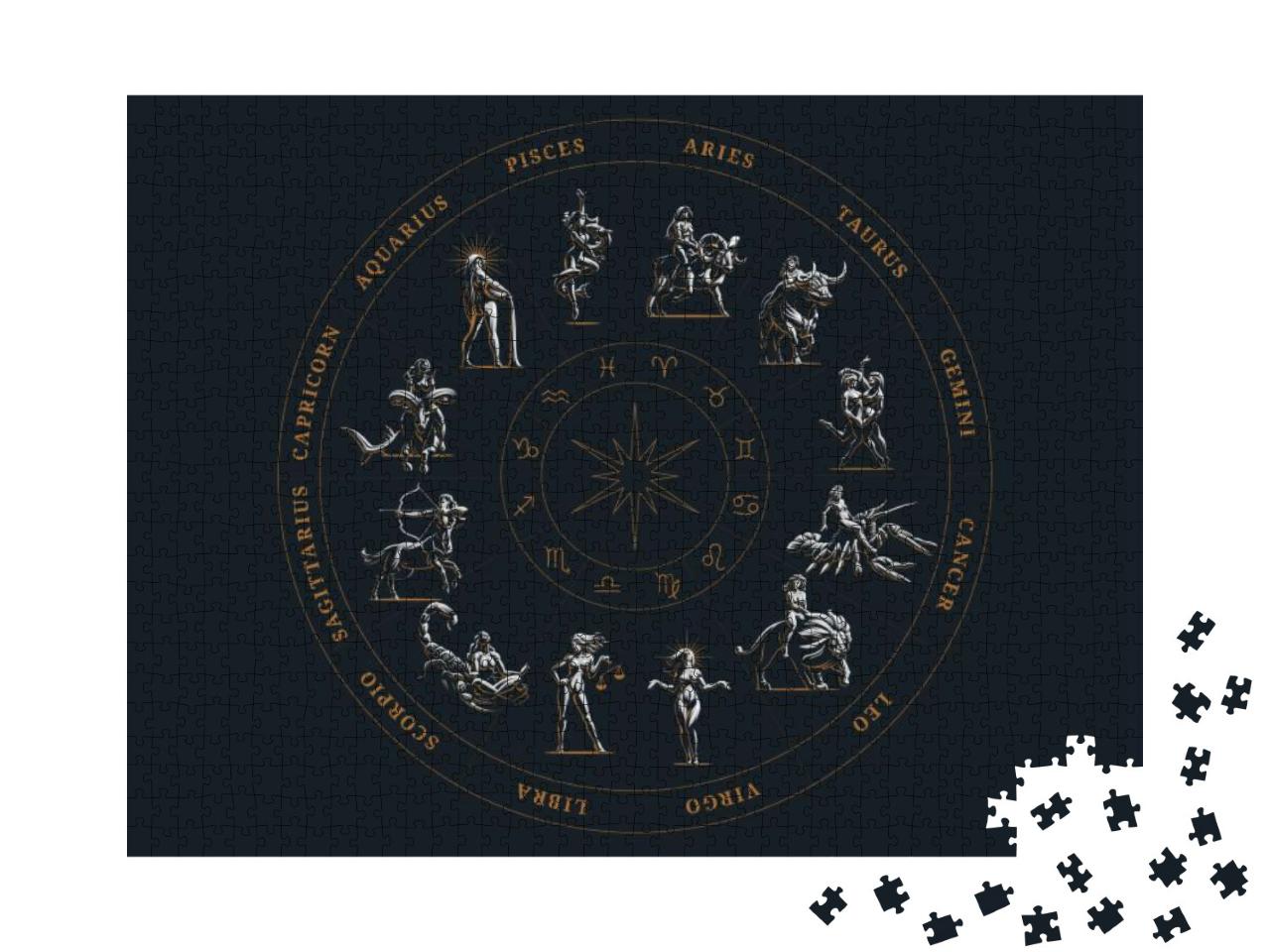 The Zodiac Circle. Vector Illustration... Jigsaw Puzzle with 1000 pieces