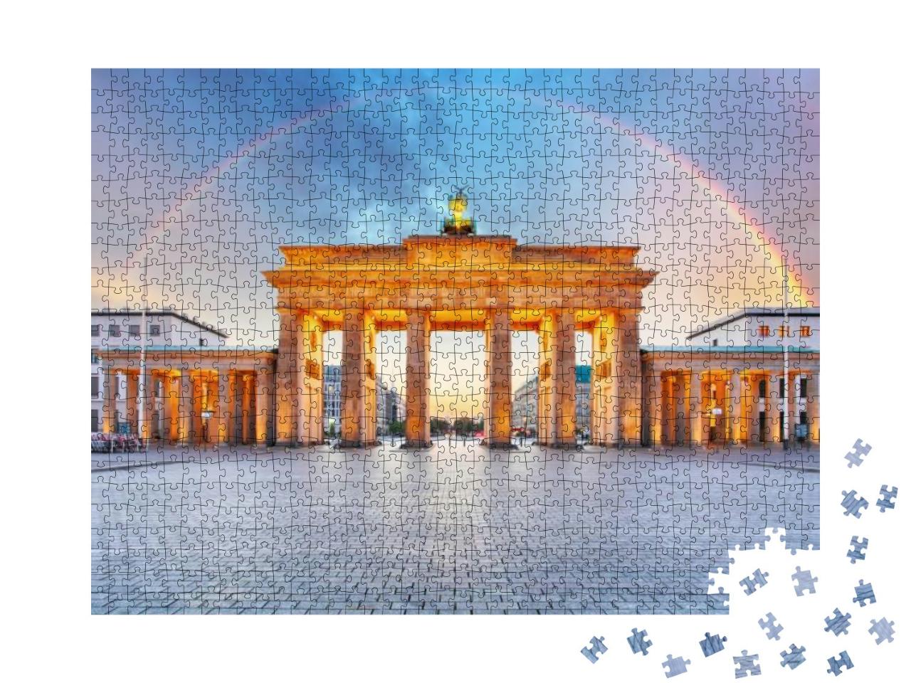 Berlin Brandenburger Gate with Rainbow... Jigsaw Puzzle with 1000 pieces