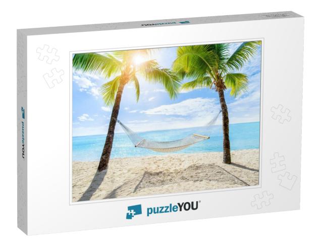 Hammock Between Two Coconut Trees on a Tropical Island wi... Jigsaw Puzzle