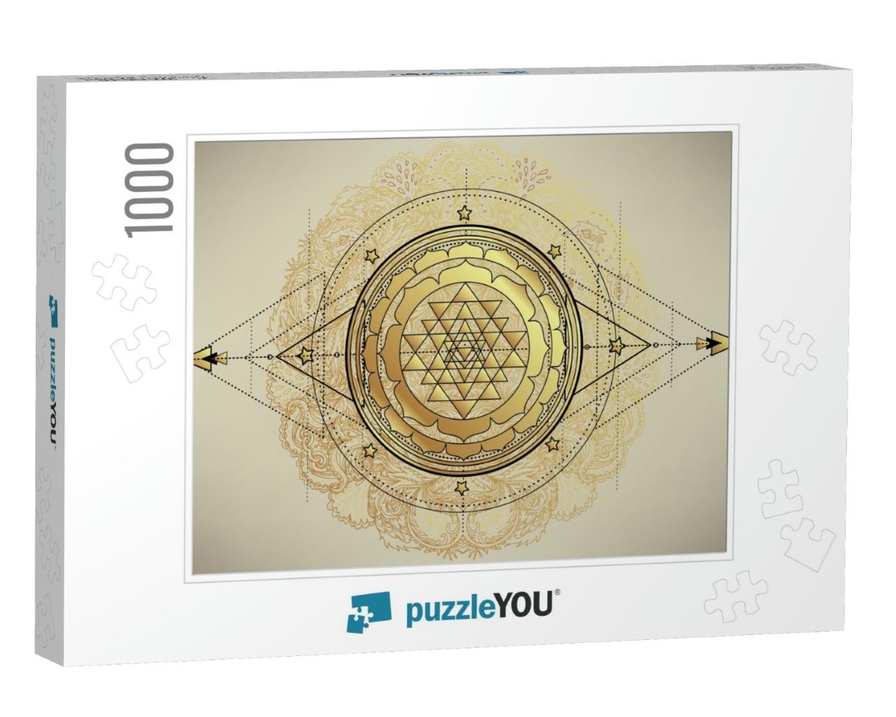 The Sri Yantra or Sri Chakra, Form of Mystical Diagram, S... Jigsaw Puzzle with 1000 pieces