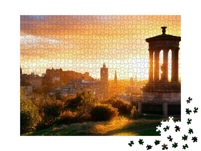 Edinburgh City Skyline Viewed from Calton Hill. United Ki... Jigsaw Puzzle with 1000 pieces