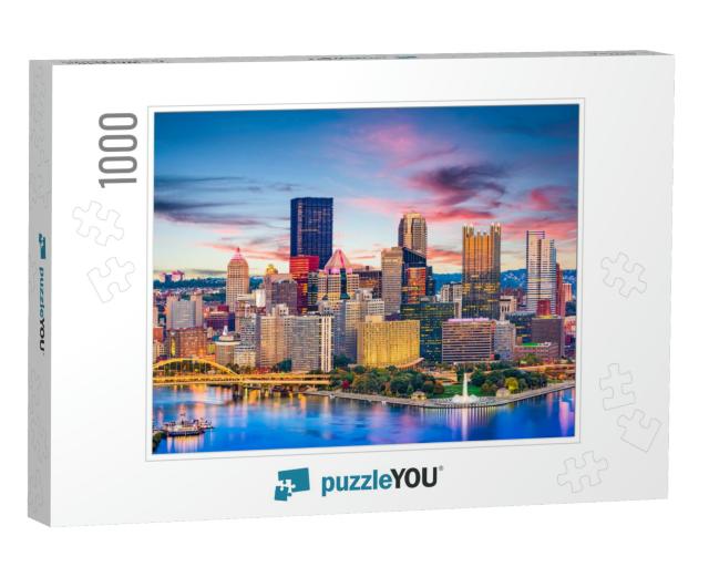 Pittsburgh, Pennsylvania, USA Downtown City Skyline on the... Jigsaw Puzzle with 1000 pieces