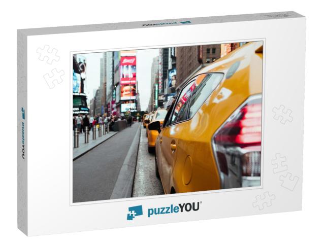 Taxi Cabs on Busy Time Square Road... Jigsaw Puzzle