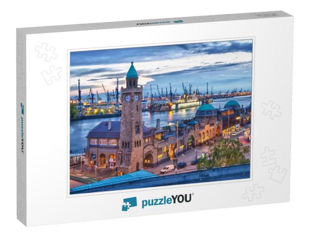 Hamburg Harbor, Germany... Jigsaw Puzzle