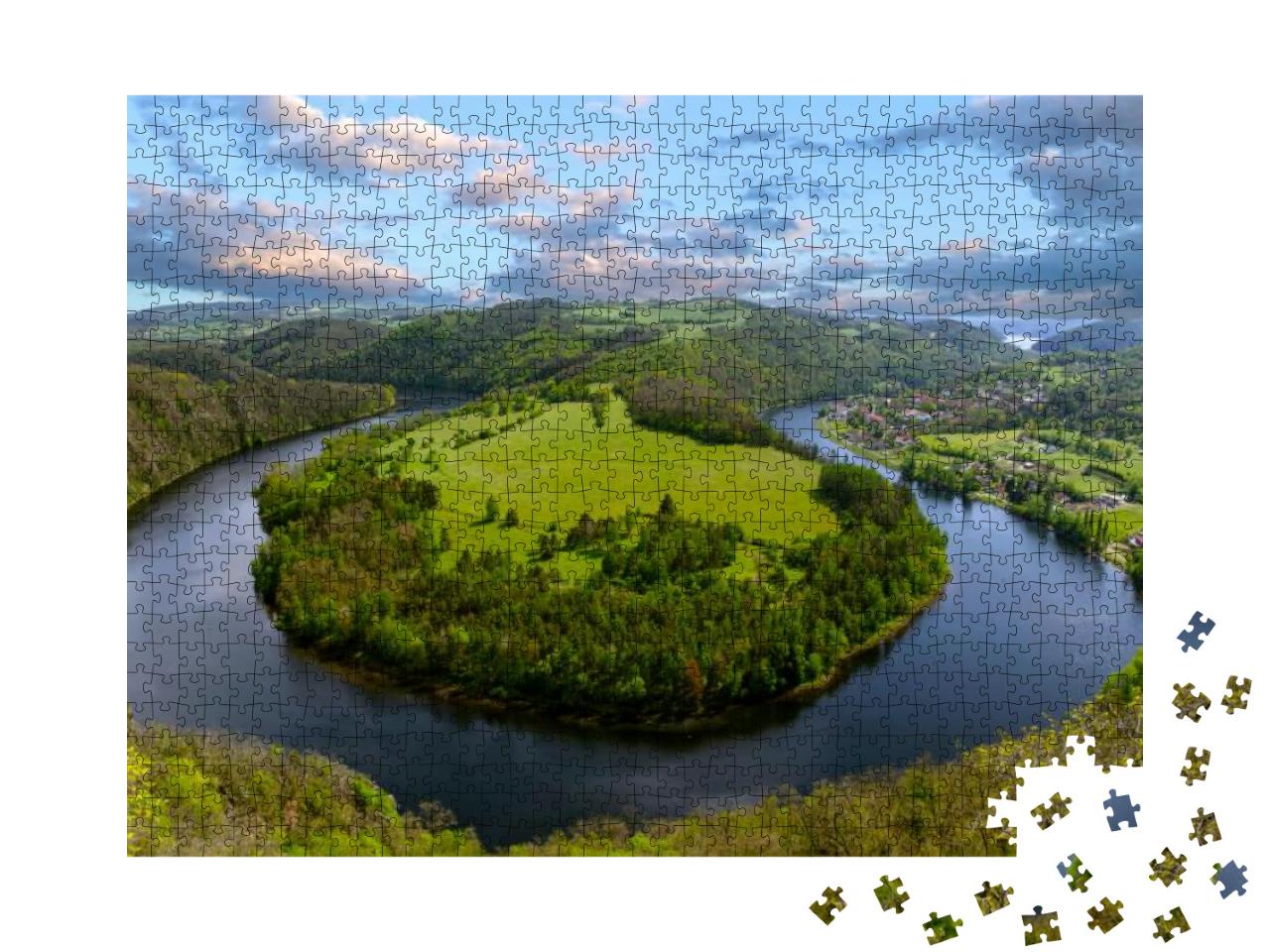 River Canyon Vltava. Horseshoe Bend, Vltava River, Czech... Jigsaw Puzzle with 1000 pieces