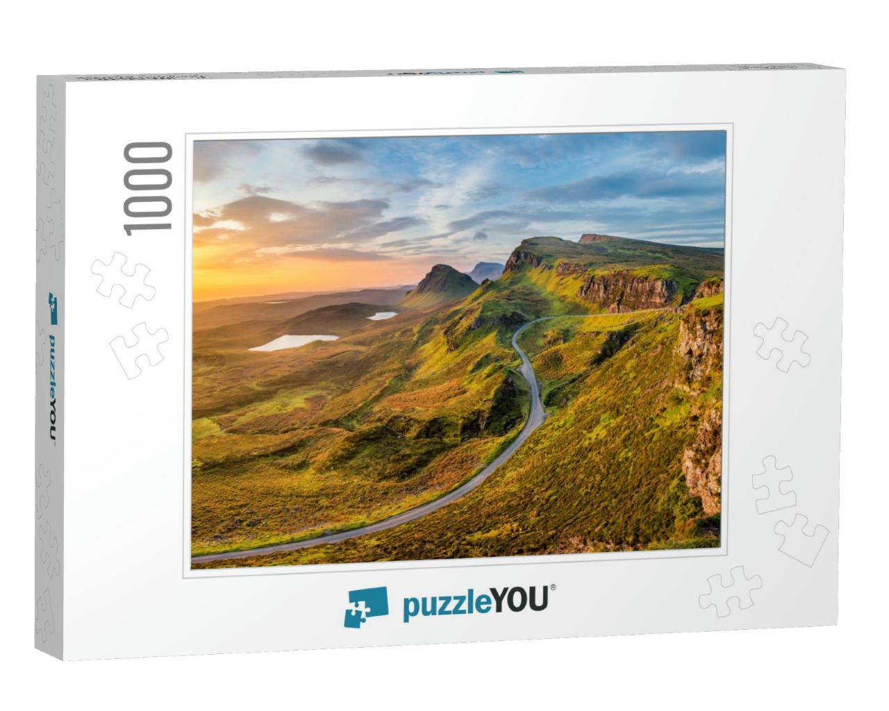 Long Winding Road At Quiraing on the Isle of Skye with a... Jigsaw Puzzle with 1000 pieces