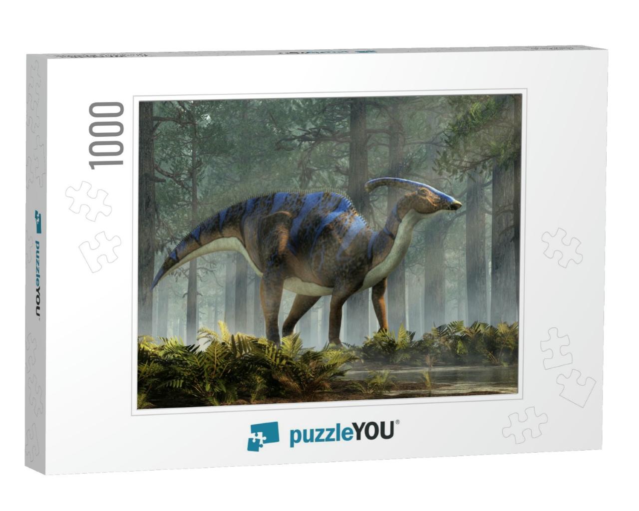 A Parasaurolophus, a Type of Herbivorous Ornithopod Dinos... Jigsaw Puzzle with 1000 pieces