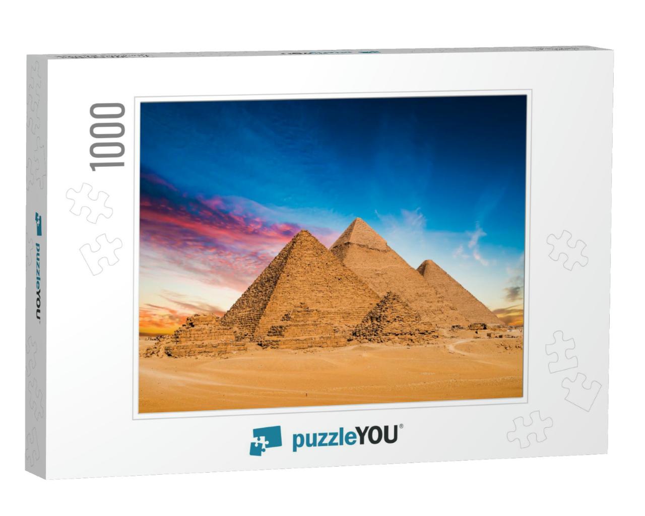 Great Pyramids of Giza, Egypt, At Sunset... Jigsaw Puzzle with 1000 pieces