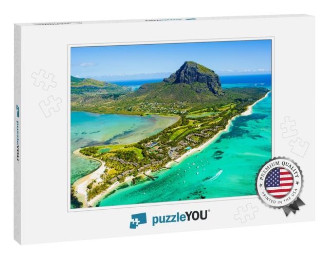 Aerial View of Mauritius Island Panorama & Famous Le Morn... Jigsaw Puzzle