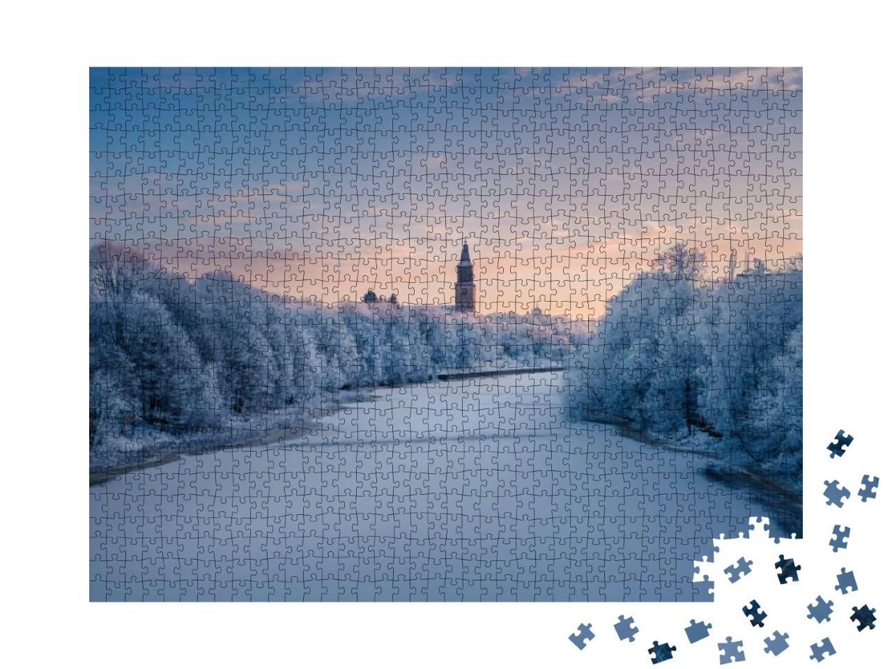 Beautiful Winter Landscape View of Frozen Aurajoki River... Jigsaw Puzzle with 1000 pieces
