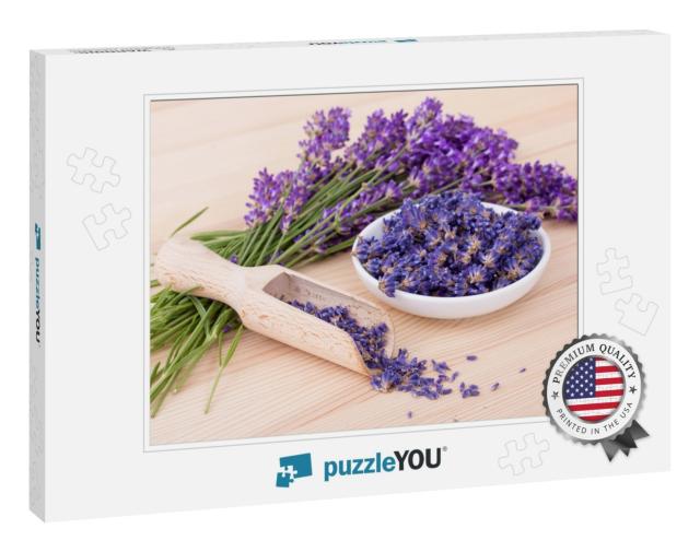 Porcelain Bowl with Dried Lavender Flowers & Bouquet with... Jigsaw Puzzle