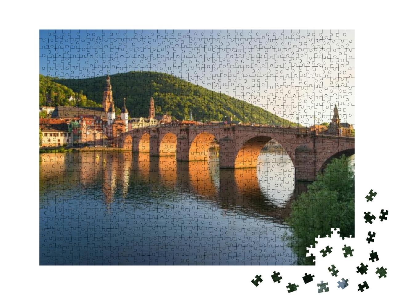 Old Bridge of Heidelberg Crossing the Neckar River, Baden... Jigsaw Puzzle with 1000 pieces