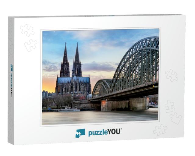 Cathedral in Cologne At Night... Jigsaw Puzzle