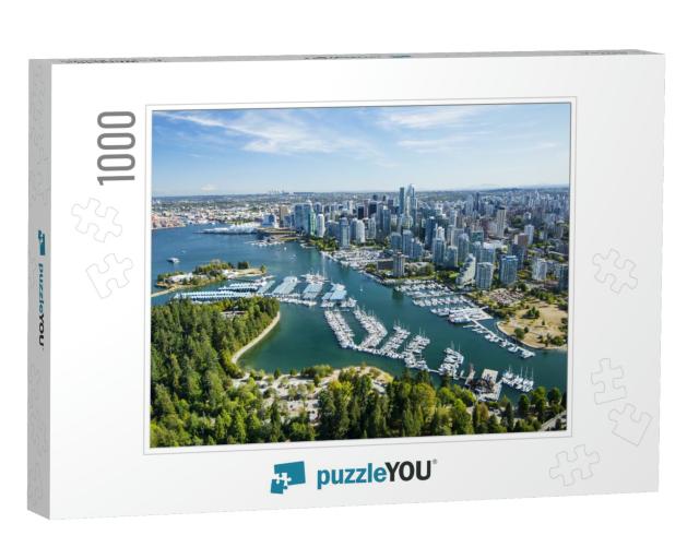 Aerial Image of Stanley Park, Coal Harbor & Vancouver, Bc... Jigsaw Puzzle with 1000 pieces
