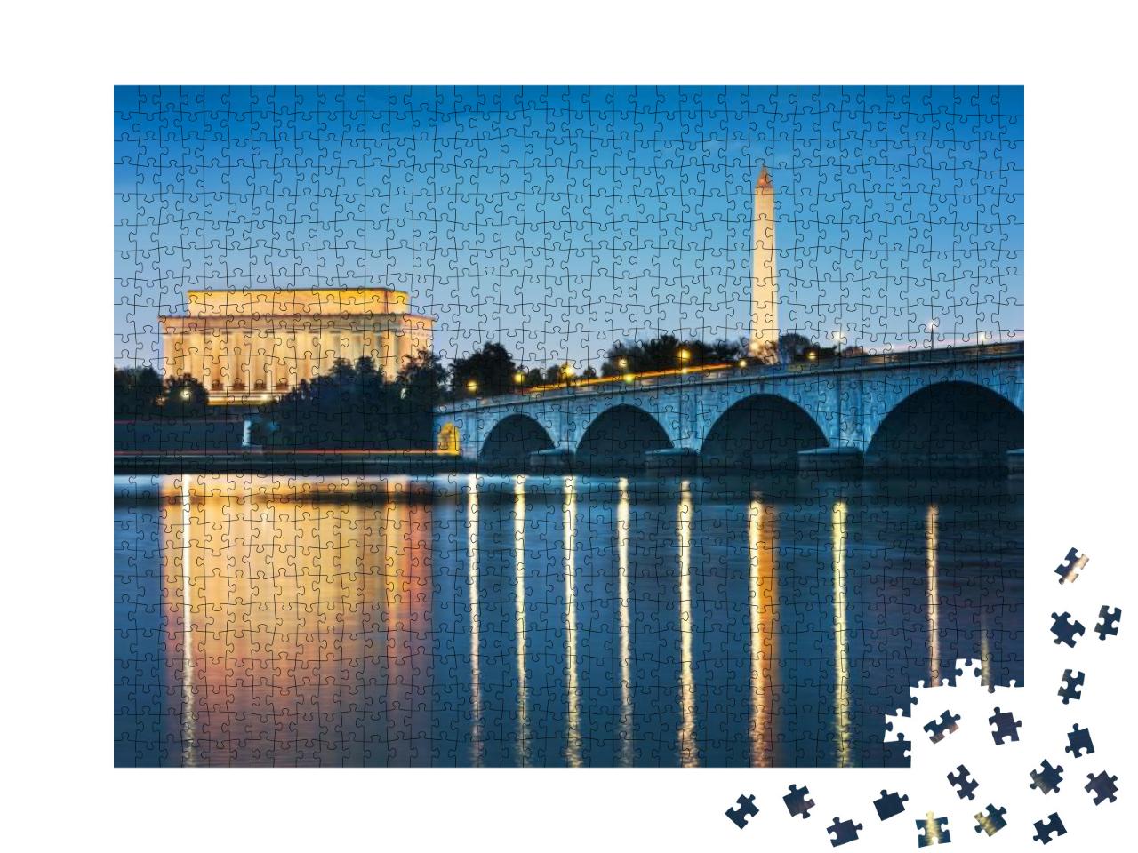 Washington Dc, USA Skyline on the Potomac River At Night... Jigsaw Puzzle with 1000 pieces