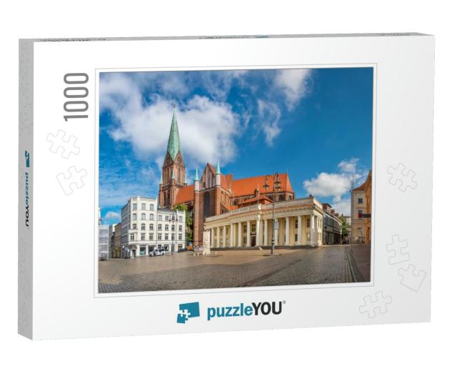 Schwerin, Germany. Panoramic View of Marktplatz Square &... Jigsaw Puzzle with 1000 pieces