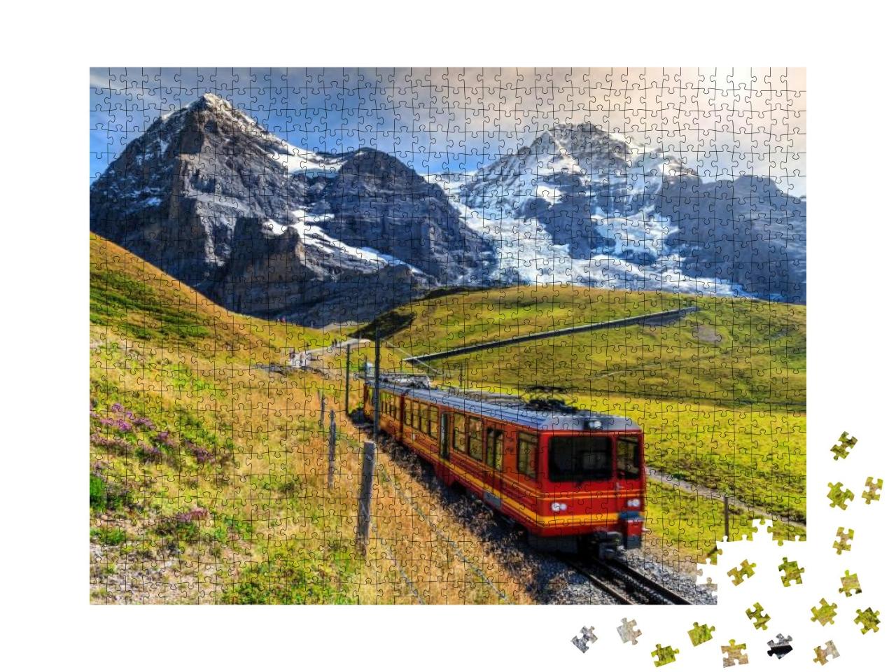 Famous Electric Red Tourist Train Coming Down from the Ju... Jigsaw Puzzle with 1000 pieces