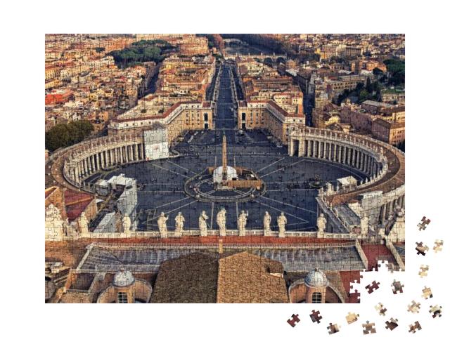 Looking Down Over Piazza San Pietro in Vatican City... Jigsaw Puzzle with 1000 pieces