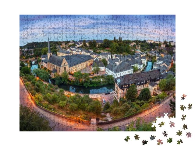Luxembourg City. Aerial Cityscape Image of Old Town Luxem... Jigsaw Puzzle with 1000 pieces