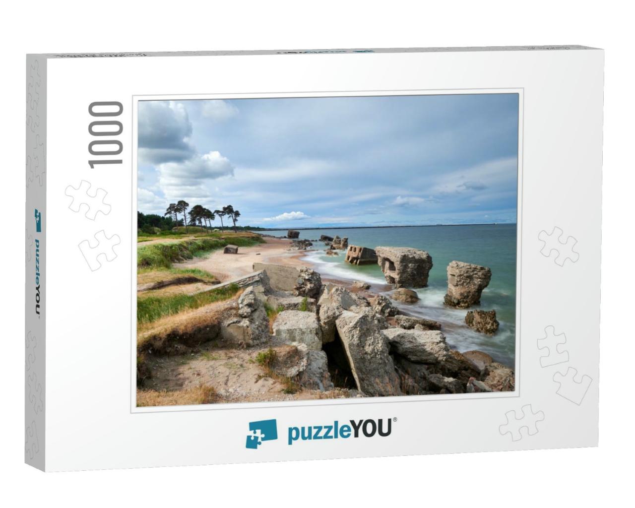 Ruins of Bunkers on the Beach of the Baltic Sea, Part of... Jigsaw Puzzle with 1000 pieces