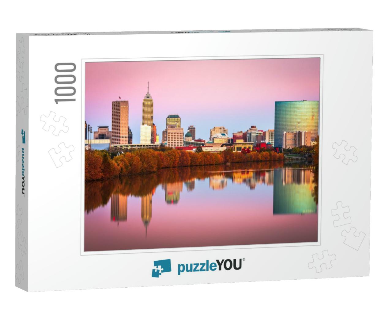 Indianapolis, Indiana, USA Skyline on the White River At D... Jigsaw Puzzle with 1000 pieces