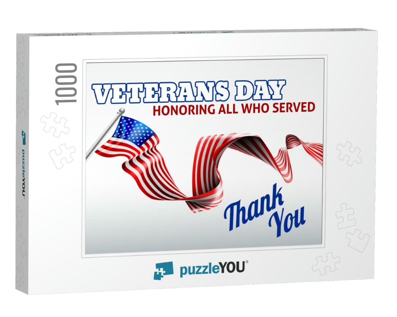 A Veterans Day American Flag Ribbon Background Des... Jigsaw Puzzle with 1000 pieces
