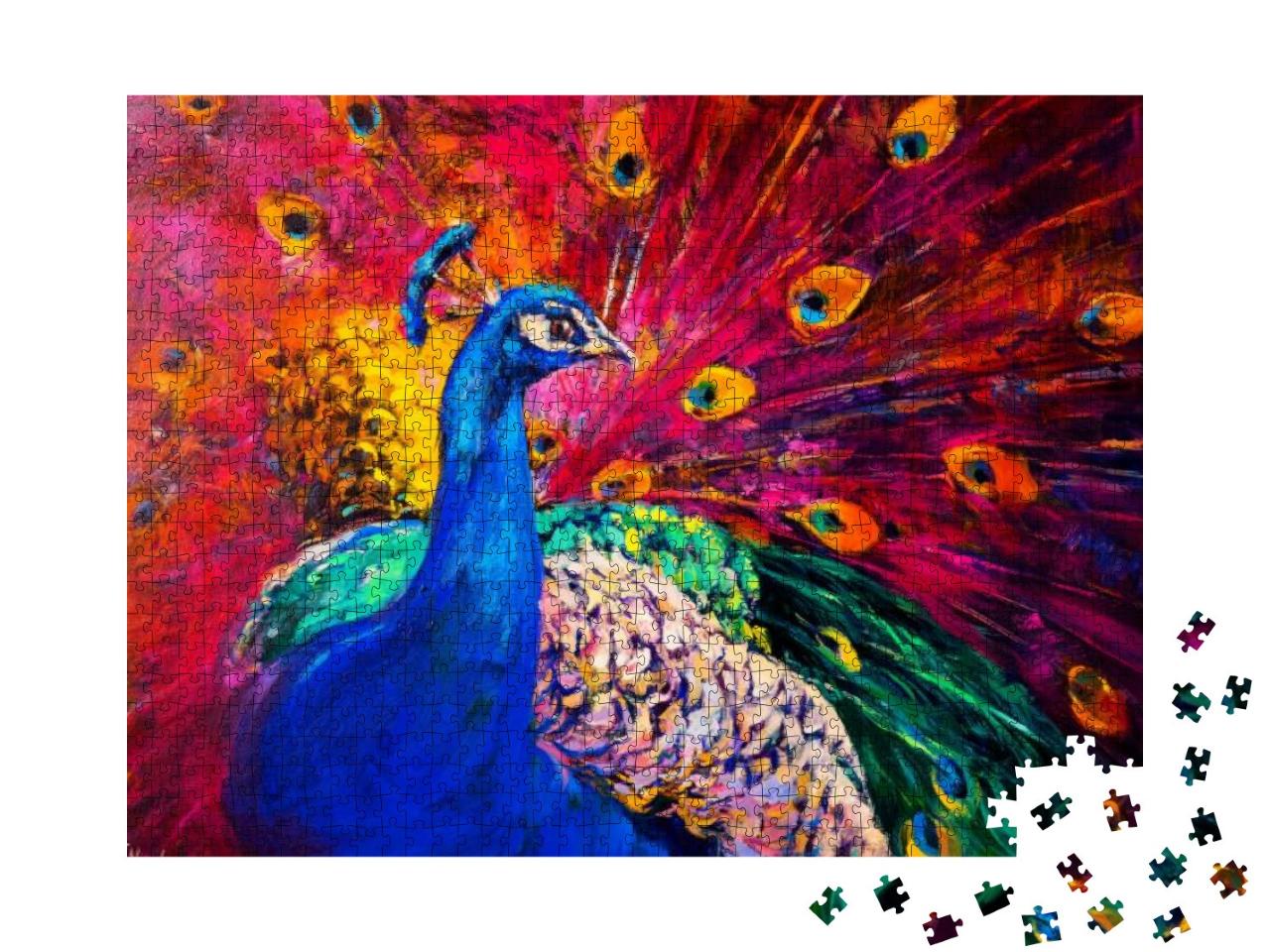 Original Oil Painting on Canvas. Beautiful Multicolored P... Jigsaw Puzzle with 1000 pieces