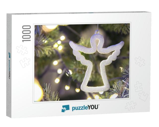 White Figure of a Christmas Angel on a Tree... Jigsaw Puzzle with 1000 pieces