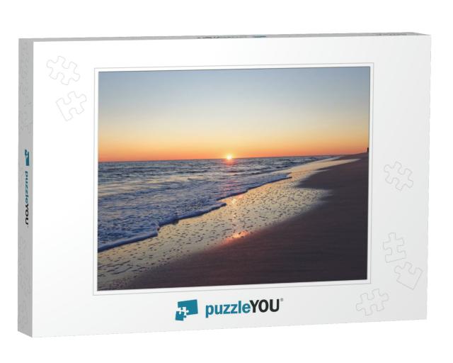 Sunset Over Sunset Beach, Cape May, Nj... Jigsaw Puzzle