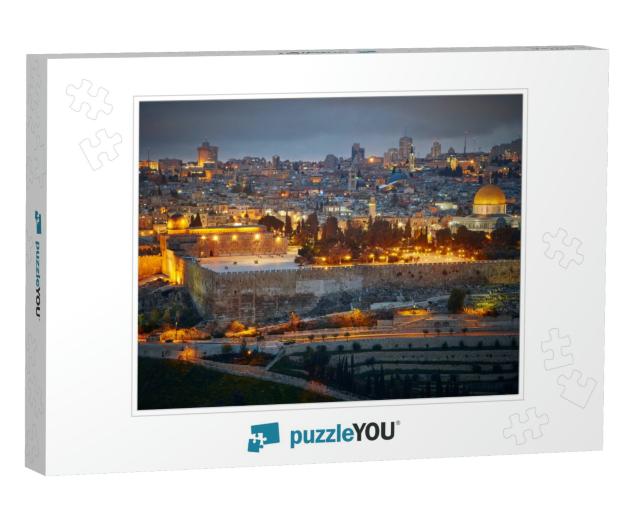 Evening View to Jerusalem Old City. Israel... Jigsaw Puzzle