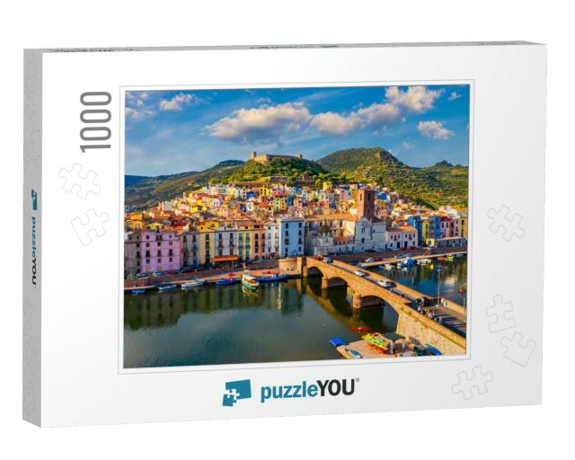 Aerial View of the Beautiful Village of Bosa with Colored... Jigsaw Puzzle with 1000 pieces