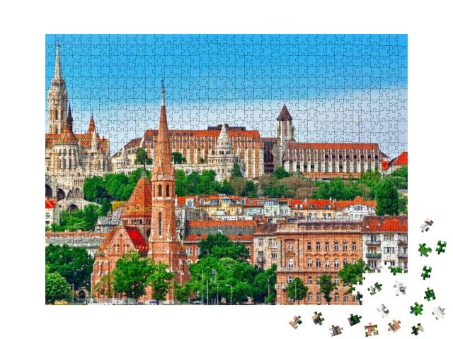 Church of St. Matthias, Fishermans Bastion, Calvinist Chu... Jigsaw Puzzle with 1000 pieces