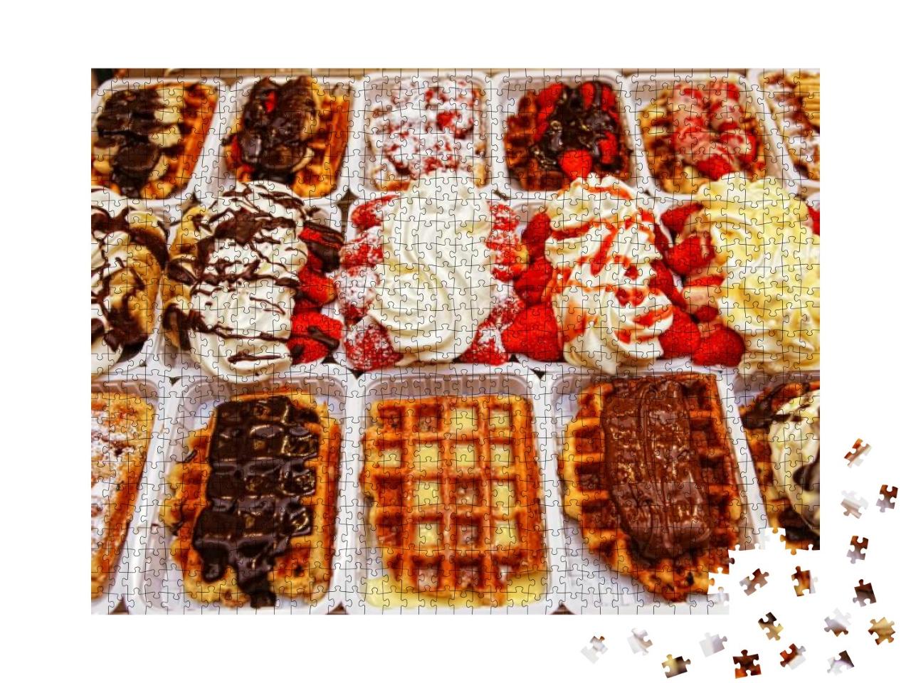 Selection of Belgian Waffles in Brussels... Jigsaw Puzzle with 1000 pieces