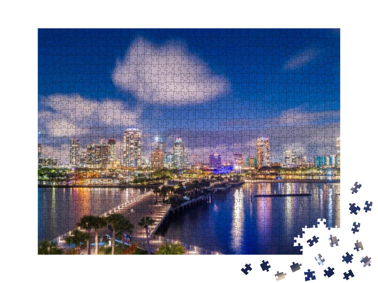 St. Pete, Florida, USA Downtown City Skyline from the Pier... Jigsaw Puzzle with 1000 pieces