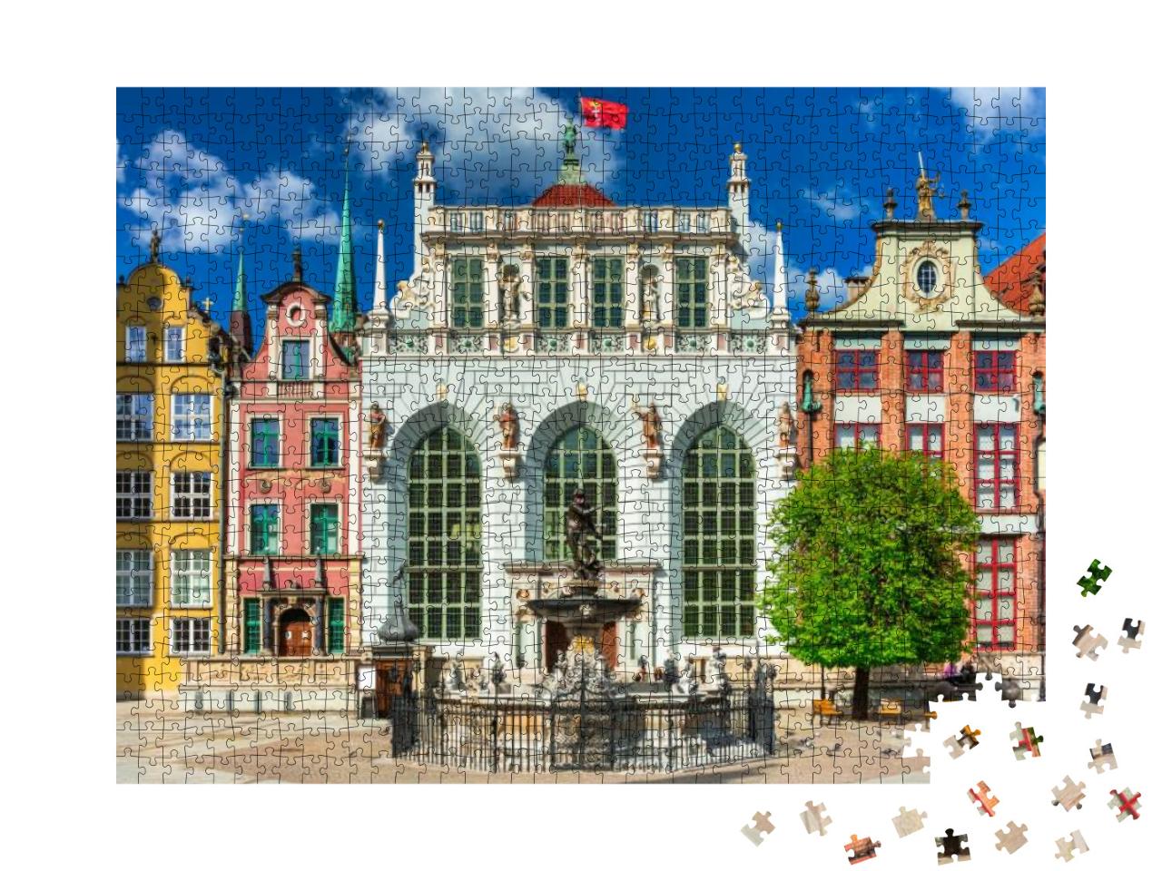 Beautiful Architecture of the Old Town in Gdansk with Art... Jigsaw Puzzle with 1000 pieces