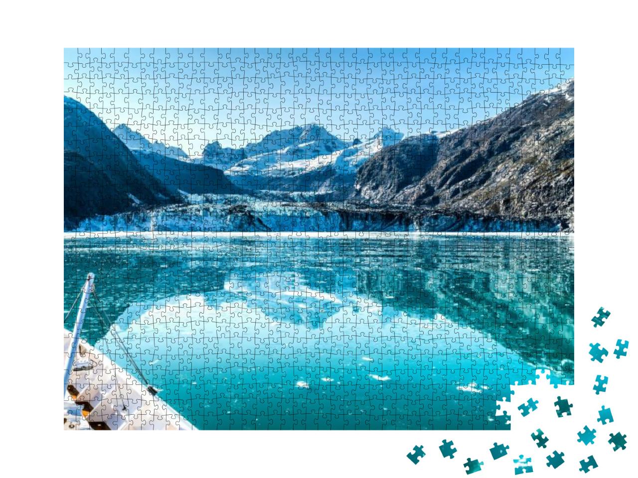 Cruise Ship in Glacier Bay Cruising Towards Johns Hopkins... Jigsaw Puzzle with 1000 pieces