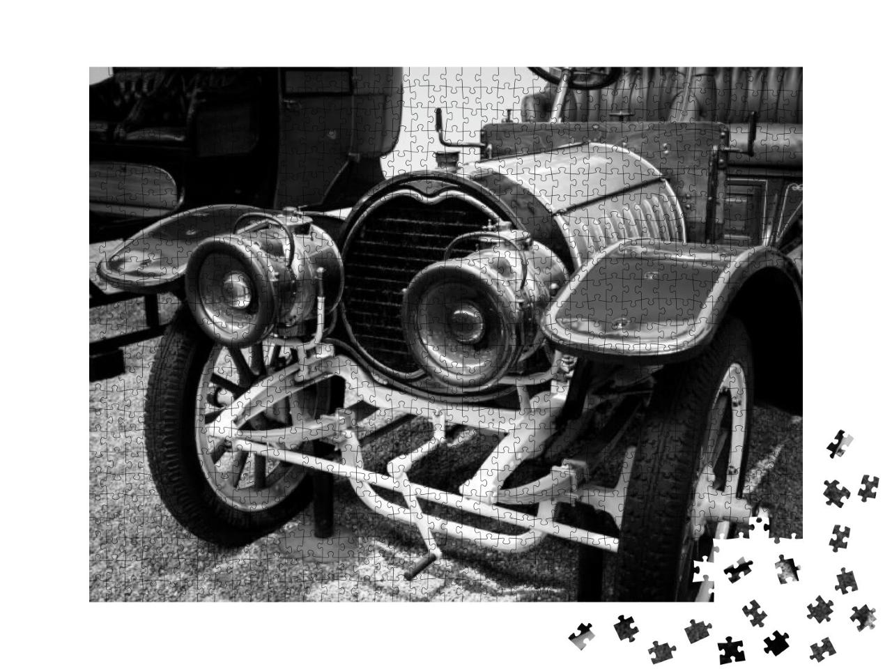Vintage Classic antique Car Black & White... Jigsaw Puzzle with 1000 pieces