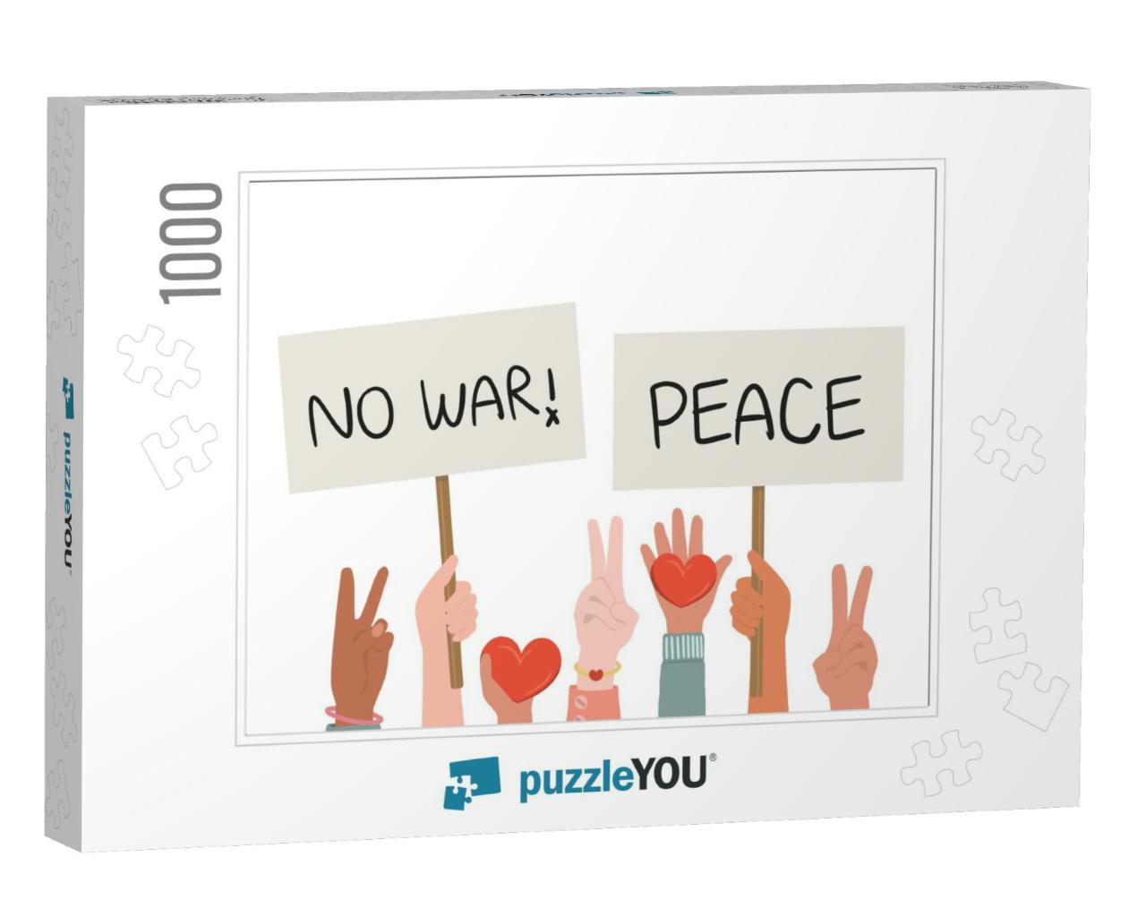 Day of Peace Background. People Concept. Against War, Vio... Jigsaw Puzzle with 1000 pieces