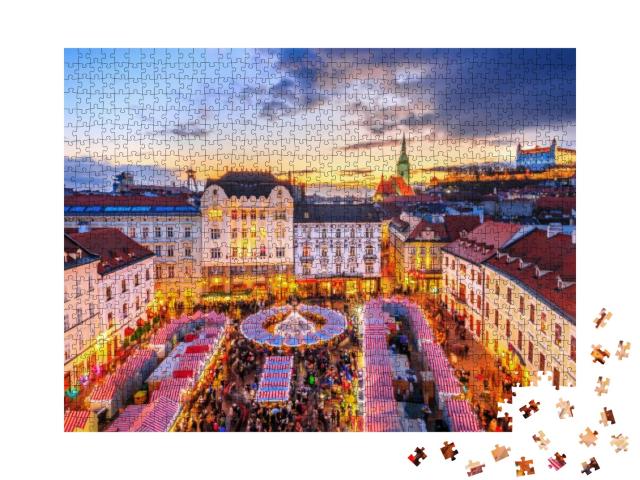 View on Main Square & Christmas Market in Historical Cent... Jigsaw Puzzle with 1000 pieces