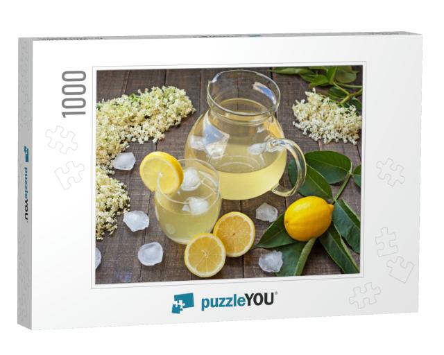 Elderberry Flower Flavored Summer Refreshment Cocktail wi... Jigsaw Puzzle with 1000 pieces