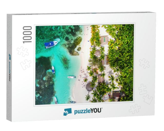 Aerial View of Tropical Beach. Saona Island, Dominican Re... Jigsaw Puzzle with 1000 pieces