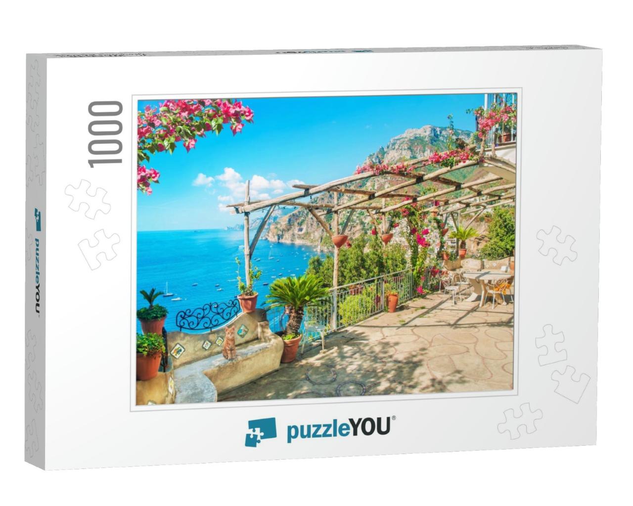 Beautiful Terrace with Table, Chairs & Blooming Flowers w... Jigsaw Puzzle with 1000 pieces